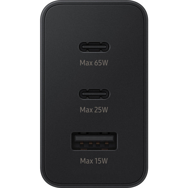 Samsung Wall Charger Trio, 65W, 3.5A, 1 x USB-A - 2 x USB-C, Black EP-T6530NBEGEU