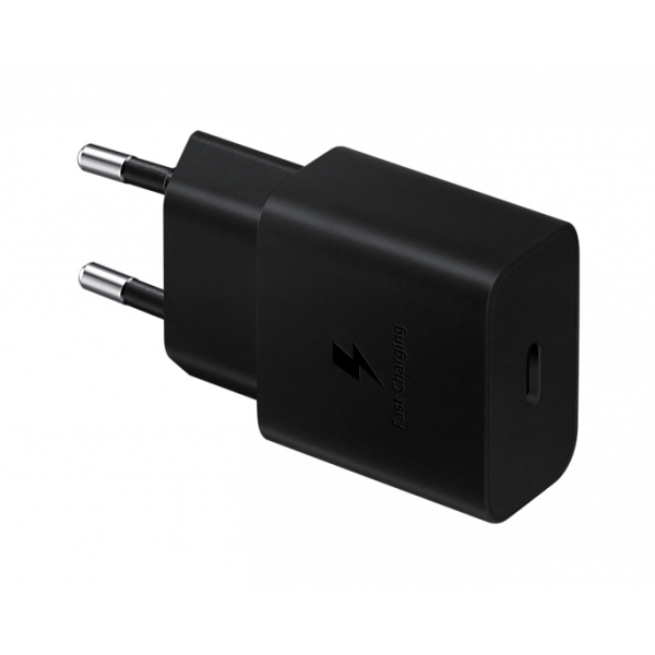 Samsung Wall Charger 15W, 2A, 1 x USB-C, with USB-C Cable, Black EP-T1510XBEGEU
