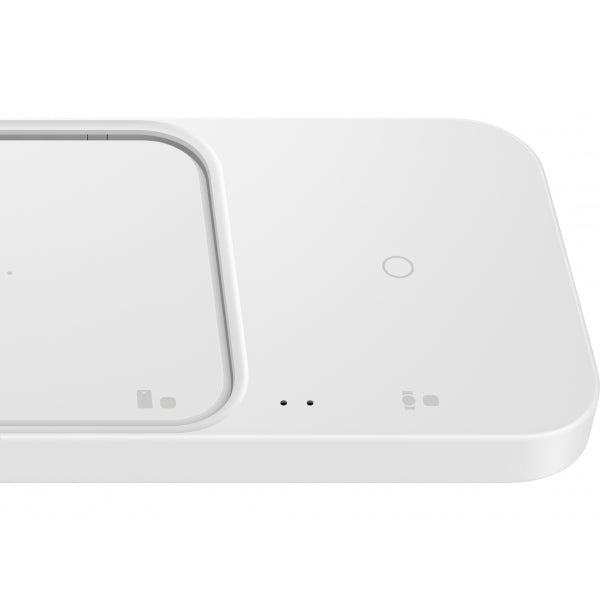 Samsung Wireless Charger Duo, 15W, 1.67A, with Wall Charger and USB-C Cable, White EP-P5400TWEGEU