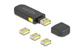 Delock USB Port Blocker Set für USB Typ-A Buchse 4 Stück + Verschlusswerkzeug