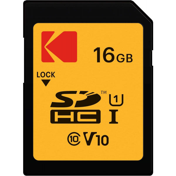 Kodak SDHC Memory Card Premium Performance, 16Gb, Class 10 / UHS-1 U1 EKMSD16GHC10K