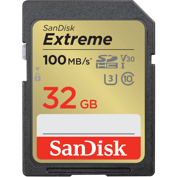 SanDisk SDHC Memory Card Extreme, 32Gb, Class 10 / UHS-1 U3 SDSDXVT-032G-GNCIN