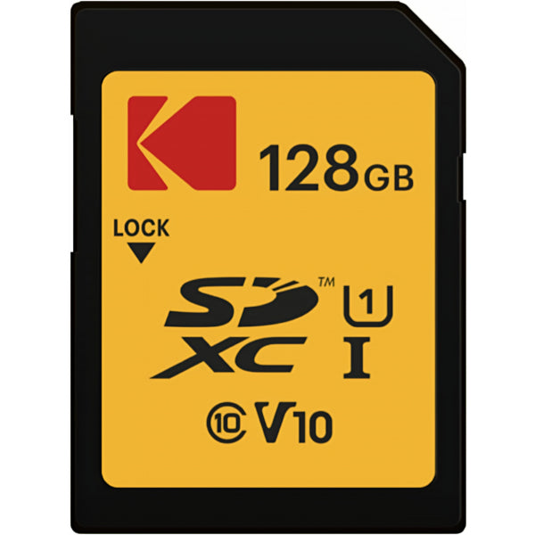 Kodak SDXC Memory Card Premium Performance, 128Gb, Class 10 / UHS-1 U1 EKMSD128GXC10K