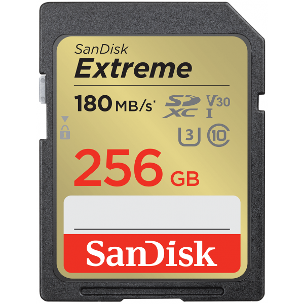 SanDisk SDXC Memory Card Extreme, 256Gb, Class 10 / UHS-1 U3 SDSDXVV-256G-GNCIN