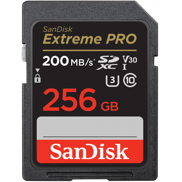SanDisk SDXC Memory Card Extreme Pro, 256Gb, Class 10 / UHS-1 U3 SDSDXXD-256G-GN4IN