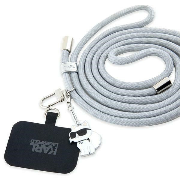 Karl Lagerfeld Phone Lanyard Strap Choupette, Grey