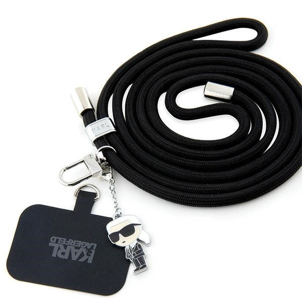 Karl Lagerfeld Phone Lanyard Strap Ikonik Karl, Black