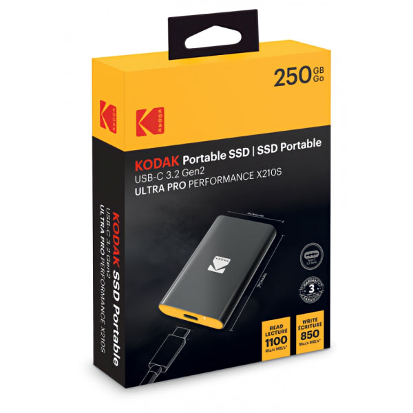 Kodak Solid State Drive (External SSD) X210S, 250Gb EKSSD250GX210SK