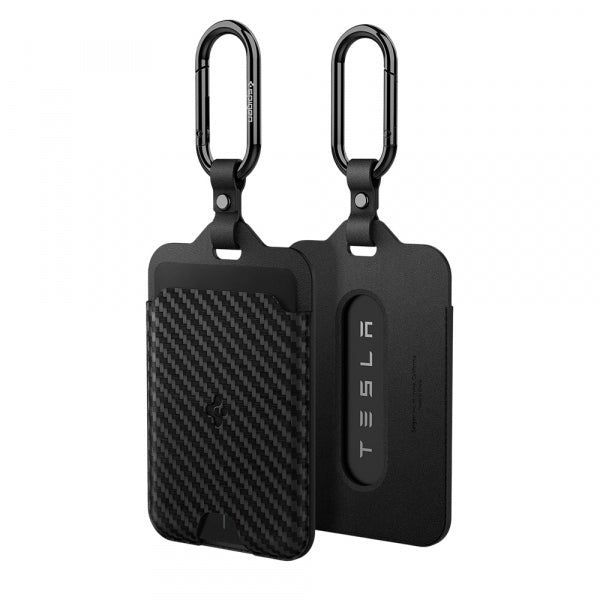 Spigen Card Holder for Cards and Tesla Key Card, 2-Pack, Black ACP08794