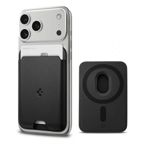 Spigen Magnetic Wallet Valentinus MagFit 2 Cards, Black AMP02284