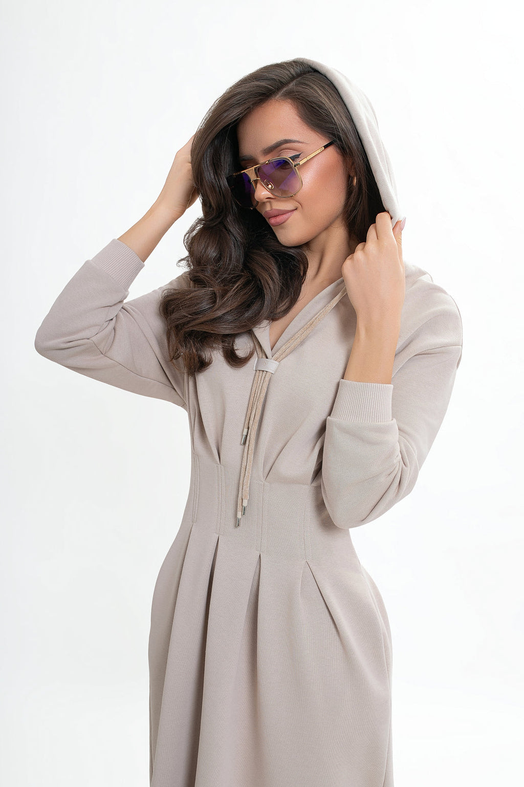 Robe en molleton à capuche et poches
