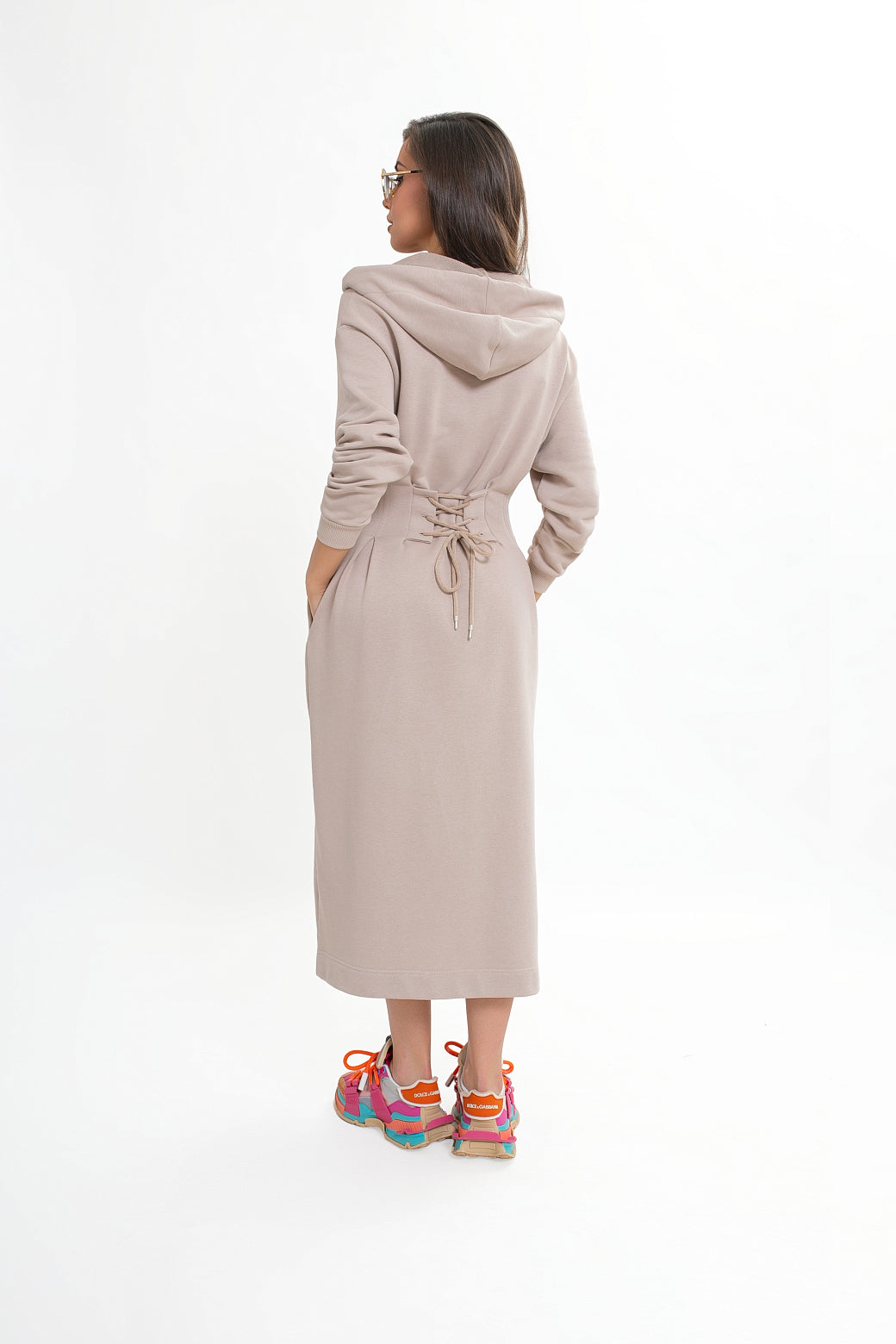 Robe en molleton à capuche et poches