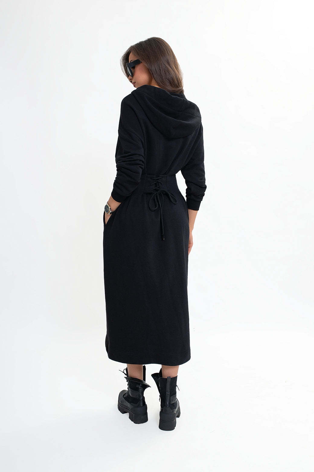 Robe en molleton à capuche et poches