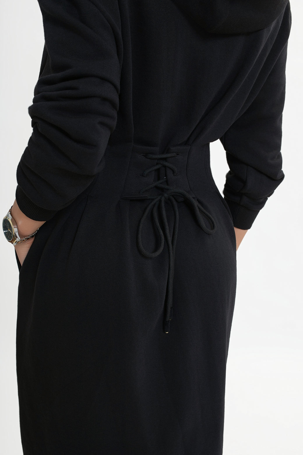 Robe en molleton à capuche et poches