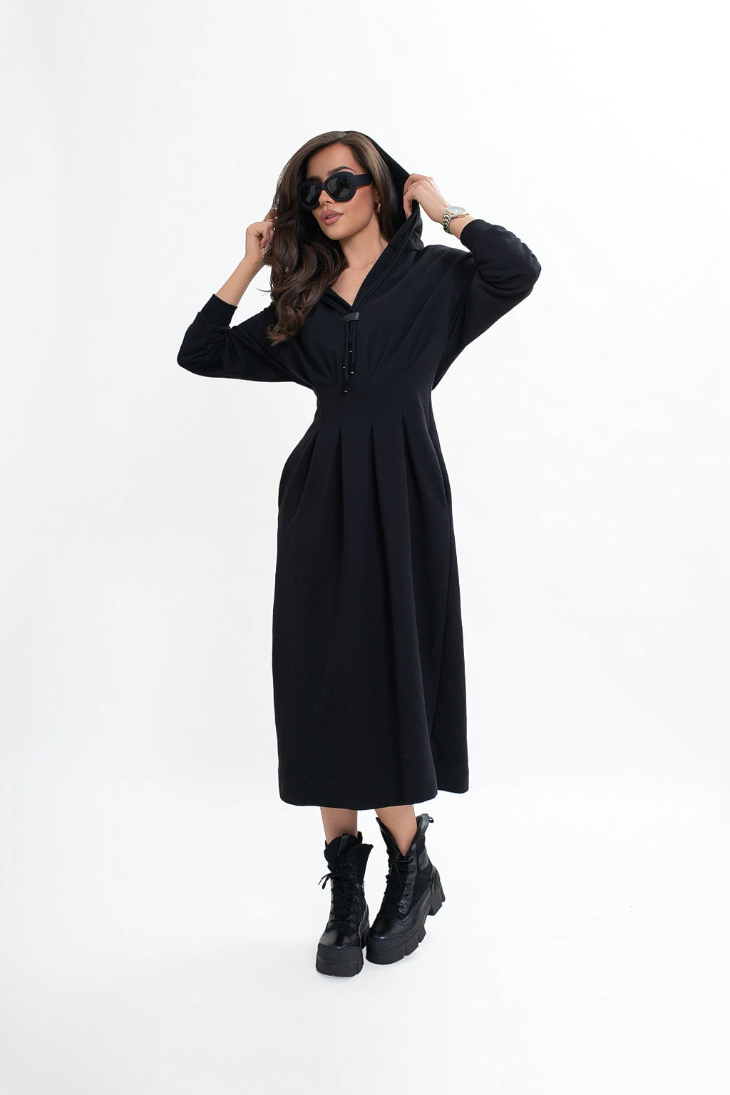 Robe en molleton à capuche et poches