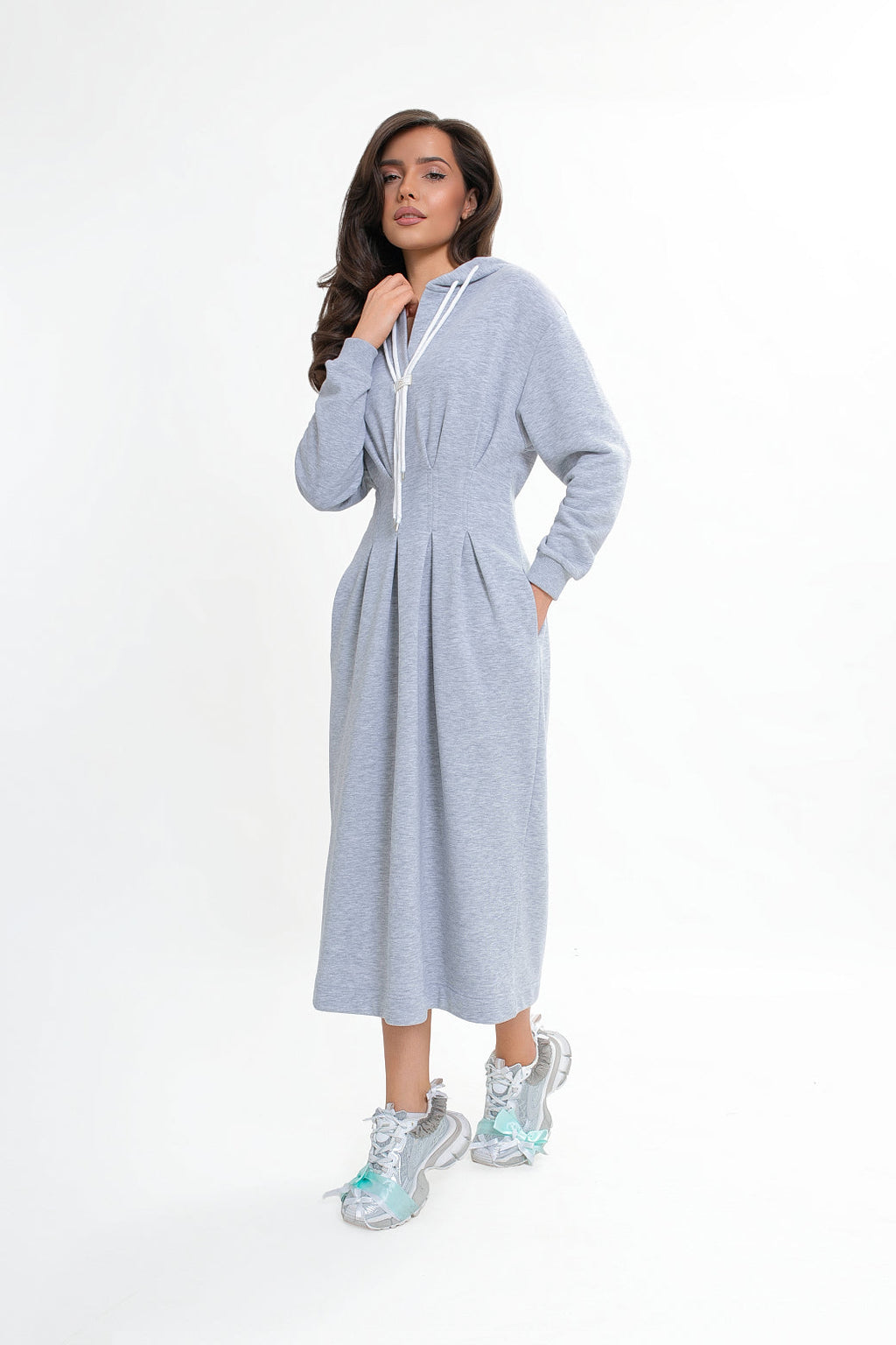 Robe en molleton à capuche et poches