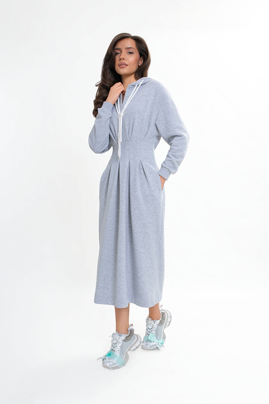 Robe en molleton à capuche et poches