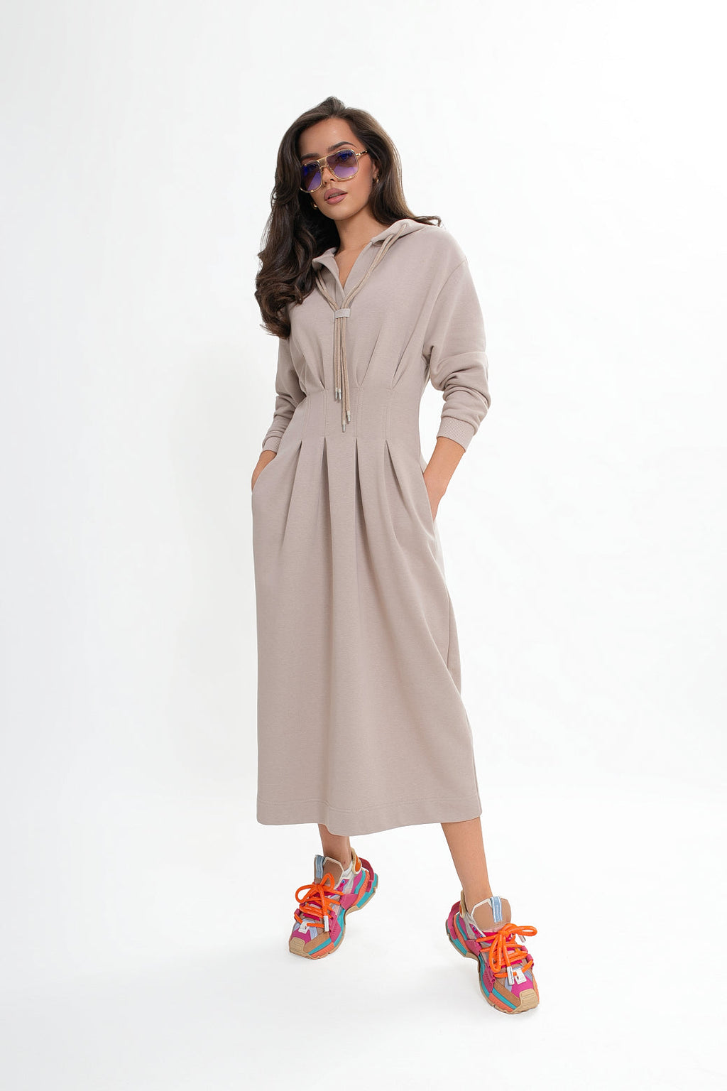 Robe en molleton à capuche et poches