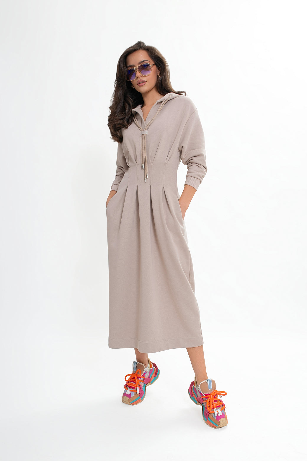 Robe en molleton à capuche et poches