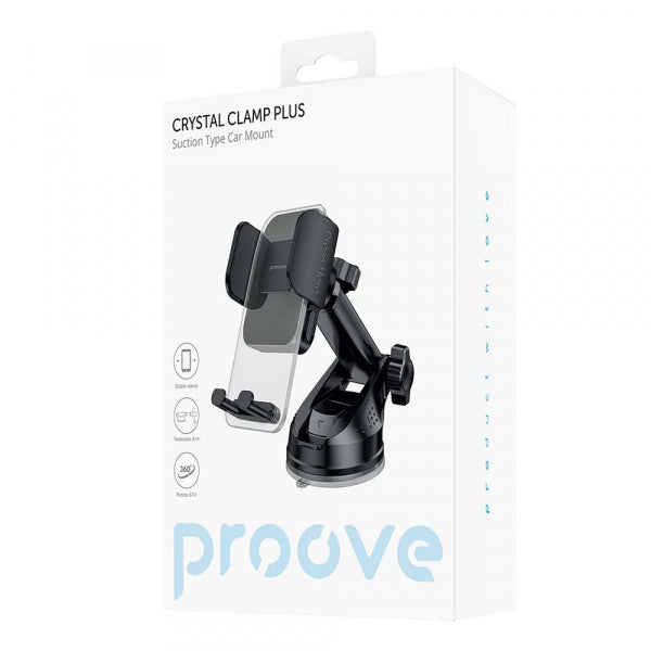 Proove Car Holder Crystal Clamp Plus Dash, 4.7inch - 6.9inch, Black CHCSP0000001