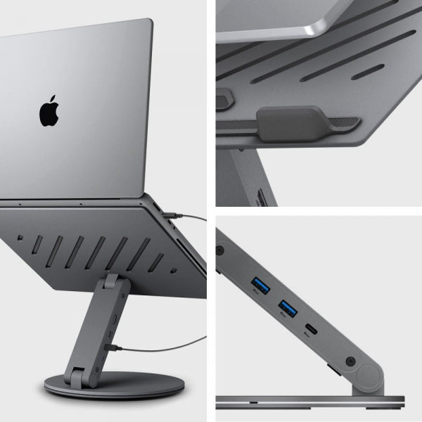 Spigen Desktop Stand with Hub LD204H for max. 15.6inch Laptop, Grey AMP08885