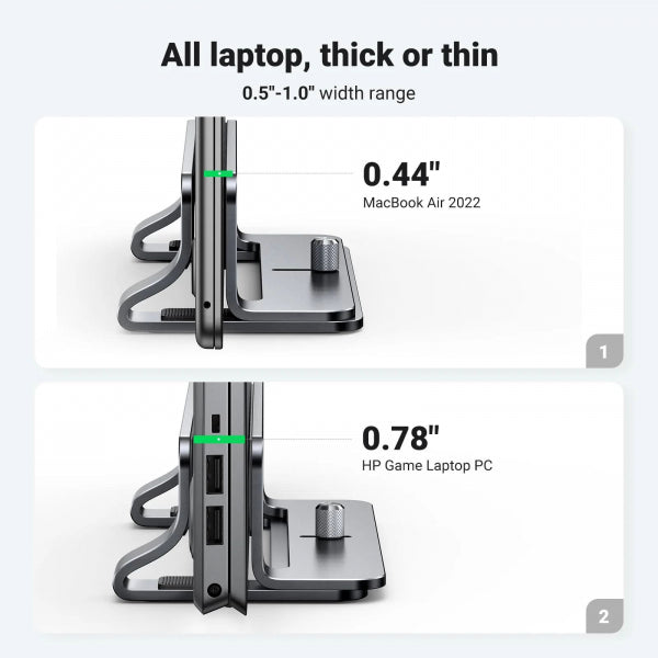Ugreen Vertical Stand LP258 (20471) for Laptop with thickness 12mm - 26mm, Grey