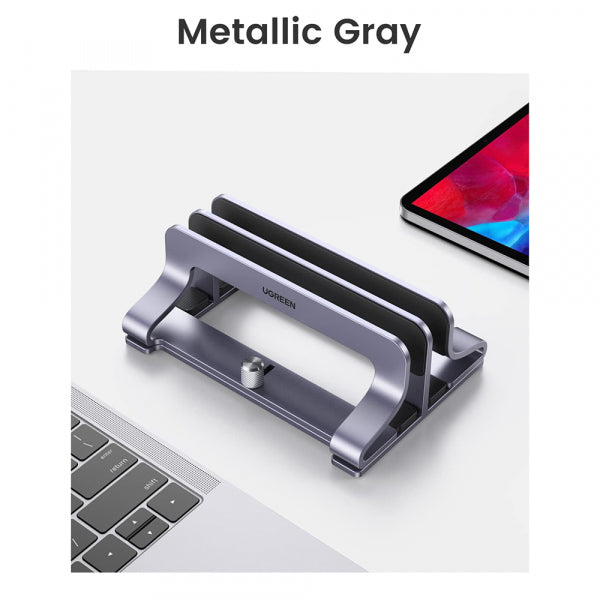 Ugreen Vertical Stand LP258 Two for Laptop with thickness 12mm - 26mm, Silver