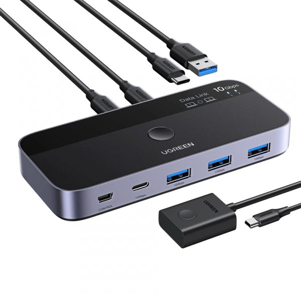 Ugreen USB Switch CM691 (45784), 3 x USB-A 3.2 - 1 x USB-C - 1 x miniUSB, Black