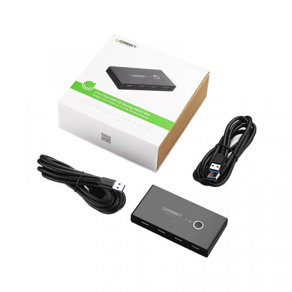 Ugreen USB Switch US216 (30768) Two Sharing Box New Version, 4 x USB-A 3.0, Black