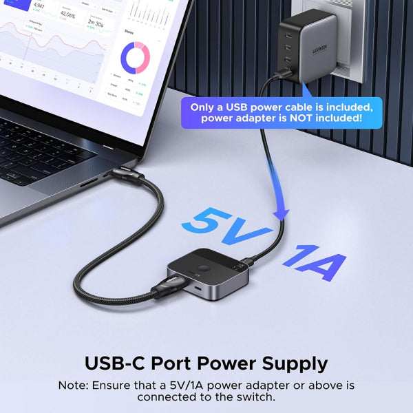 Ugreen HDMI / USB-C Switch AW503 (55452), Grey
