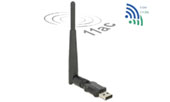 Delock USB 2.0 Dualband WLAN ac/a/b/g/n Stick 433 + 150 Mbps mit externer Antenne