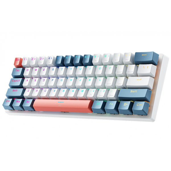Machenike Wired Gaming Keyboard K500-B61 Mechanical, RGB, Red Backlight, White Blue