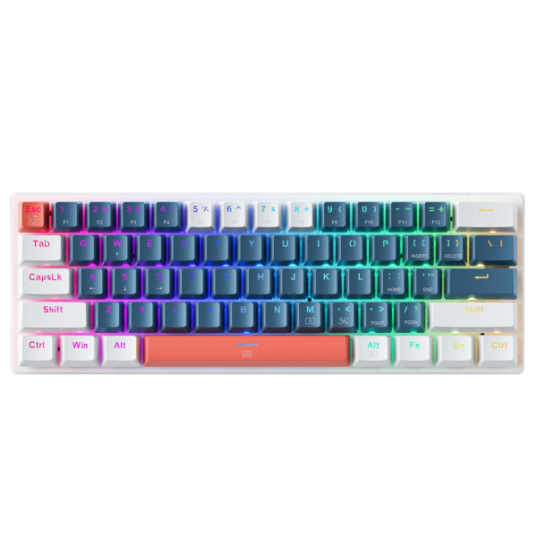 Machenike Wired Gaming Keyboard K500-B61 Mechanical, RGB, Blue Backlight, Blue White