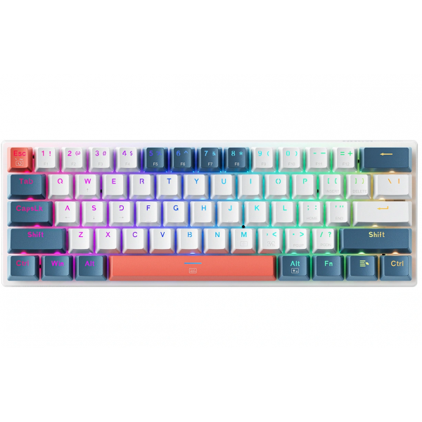 Machenike Wired Gaming Keyboard K500-B61 Mechanical, RGB, Red Backlight, White Blue