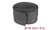 Delock Gewebeschlauch mit Klettverschluss hitzebeständig 5 m x 30 mm schwarz