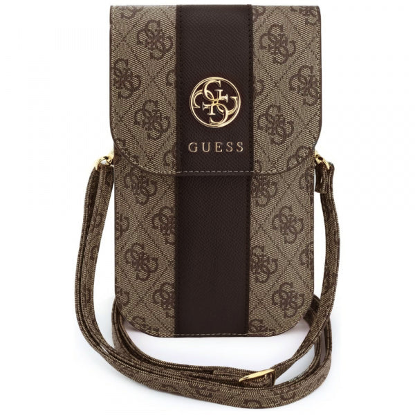 Guess Universal Wallet 4G Classic Logo Stripe for Phone, Brown