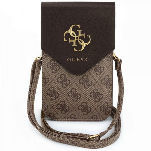 Guess Universal Wallet 4G Grained Classic Logo for Phone, Brown