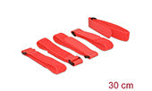 Delock Klett-Kabelbinder L 300 mm x B 20 mm 5 Stück mit Schlaufe rot