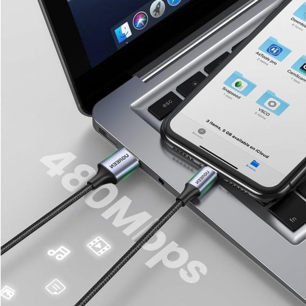 Ugreen USB-A to Lightning Cable US199, 18W, 2.4A, 1m, Grey