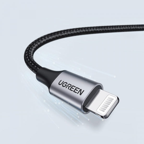 Ugreen USB-A to Lightning Cable US199, 18W, 2.4A, 1m, Grey