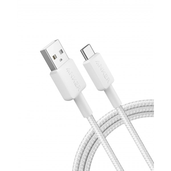 Anker USB-A to USB-C Cable 322, 18W, 3A, 1.8m, White A81H6G21