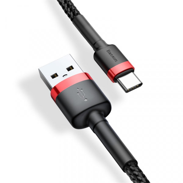 Baseus USB-A to USB-C Cable Cafule, 18W, 2.4A, 3m, Red CATKLF-U91