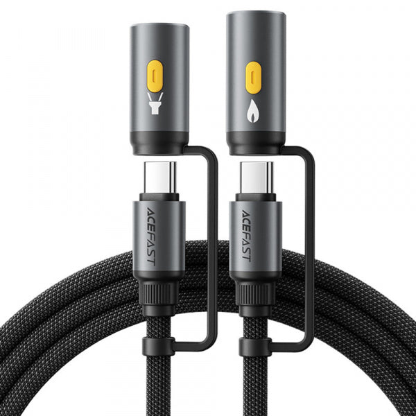 Acefast USB-C / Flashlight to USB-C / Lighter Cable J4, 60W, 3A, 1.2m, Black