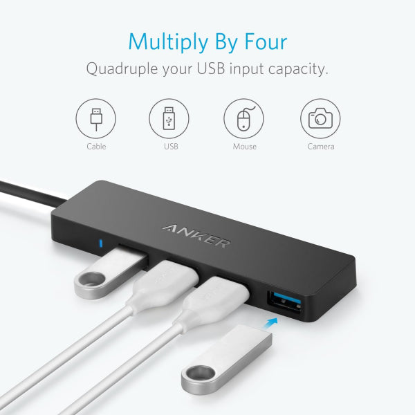 Anker USB-C Hub 4 x USB-A 3.0, Black A8309G11