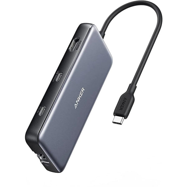 Anker USB-C Hub 555, 2 x USB-A 3.2 - 2 x USB-C - 1 x HDMI - 1 x RJ45 - 1 x SD - 1 x microSD, Grey A83830A2
