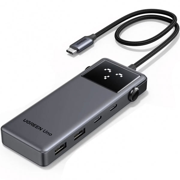 Ugreen USB-C Hub CM888 Uno, 2 x USB-A 3.2 - 3 x USB-C - 1 x HDMI, Grey
