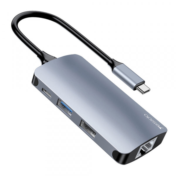Yesido USB-C Hub HB15, 6in1, Grey