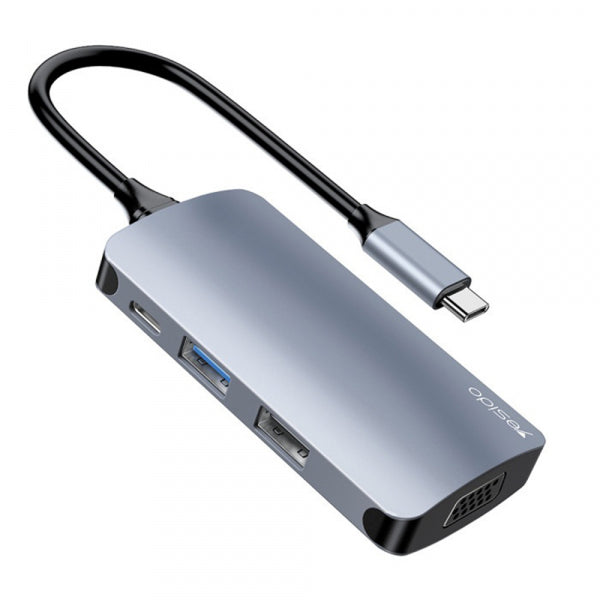 Yesido USB-C Hub HB16, 7in1, Grey