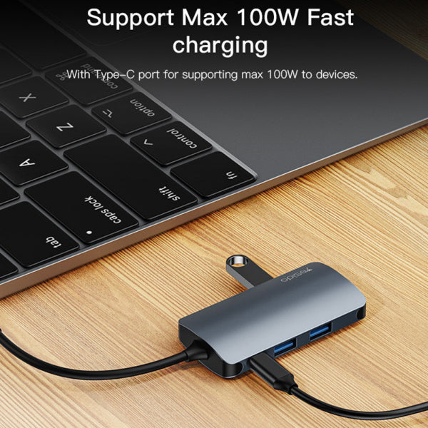 Yesido USB-C Hub HB16, 7in1, Grey