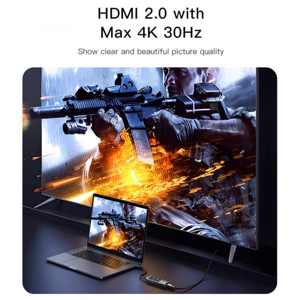 Yesido USB-C Hub HB22, 5in1, Grey